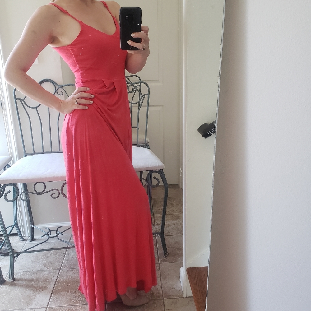 Coral maxi dress